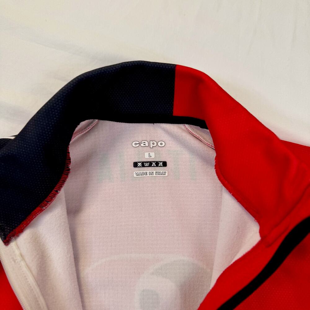 Capo Italia Cycling Jacket Red Men's Large GS Italy Road Bike Jersey Sportswear - Picture 6 of 16
